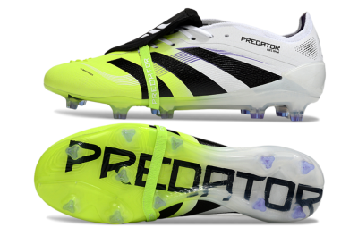 Adidas Predator 25 Elite Foldover Tongue FG Football Boots - White/Yellow/Black