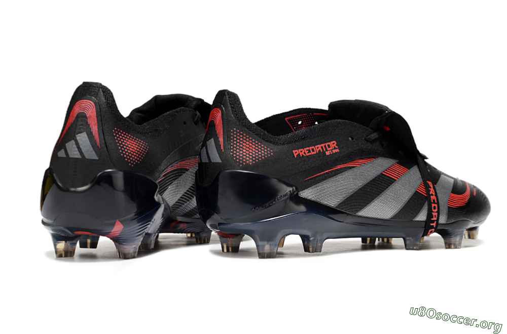 Adidas Predator 25 Elite Foldover Tongue FG Football Boots - Black/Silver/Red 6