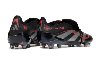 Adidas Predator 25 Elite Foldover Tongue FG Football Boots - Black/Silver/Red