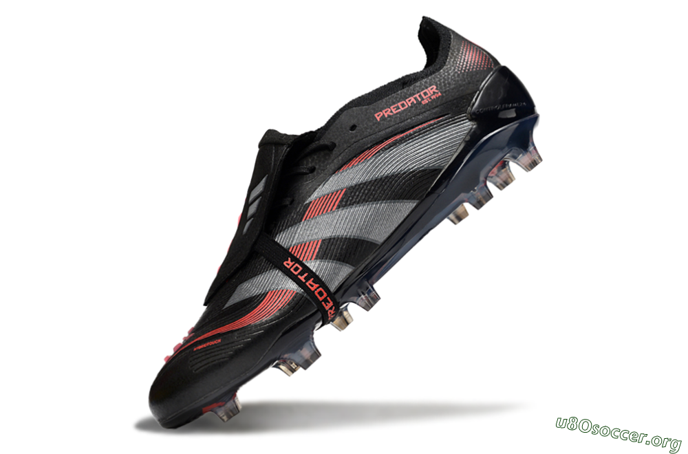 Adidas Predator 25 Elite Foldover Tongue FG Football Boots - Black/Silver/Red 5