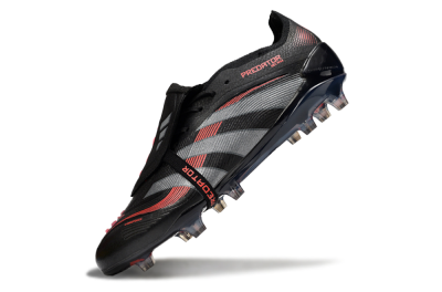 Adidas Predator 25 Elite Foldover Tongue FG Football Boots - Black/Silver/Red
