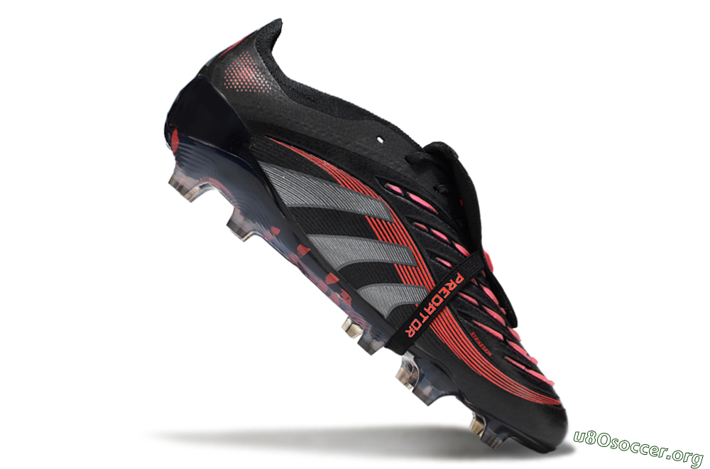 Adidas Predator 25 Elite Foldover Tongue FG Football Boots - Black/Silver/Red 4
