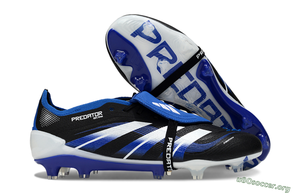 Adidas Predator 25 Elite Foldover Tongue FG Football Boots - Black/White/Blue 2