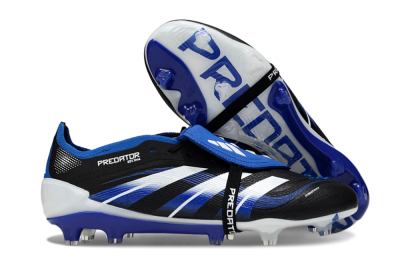 Adidas Predator 25 Elite Foldover Tongue FG Football Boots - Black/White/Blue