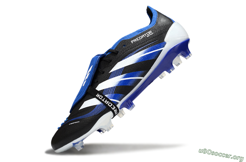 Adidas Predator 25 Elite Foldover Tongue FG Football Boots - Black/White/Blue 5