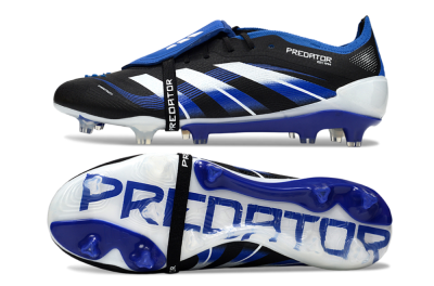 Adidas Predator 25 Elite Foldover Tongue FG Football Boots - Black/White/Blue