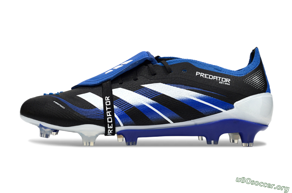 Adidas Predator 25 Elite Foldover Tongue FG Football Boots - Black/White/Blue 3