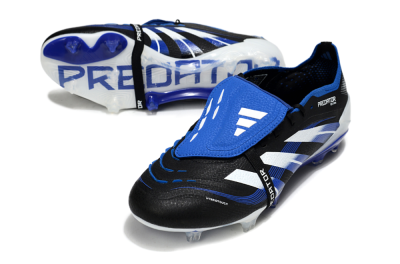 Adidas Predator 25 Elite Foldover Tongue FG Football Boots - Black/White/Blue