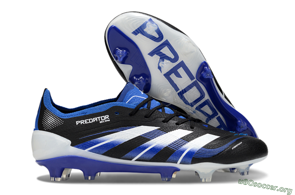Adidas Predator 25 Elite FG Football Boots - Black/White/Blue 2
