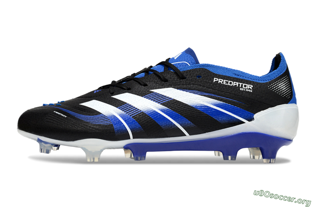 Adidas Predator 25 Elite FG Football Boots - Black/White/Blue 3