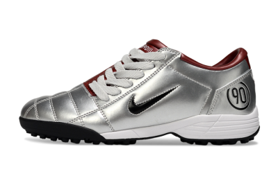 Nike Total 90 II TF Football Shoes - Silver/Black/Red