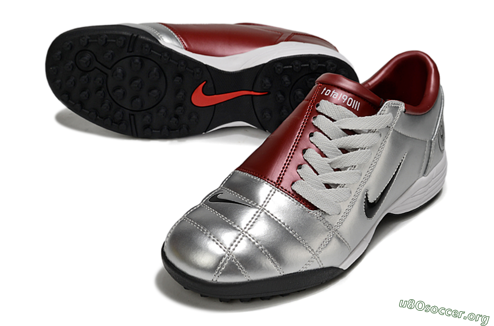 Nike Total 90 II TF Football Shoes - Silver/Black/Red 0