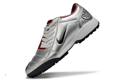 Nike Total 90 II TF Football Shoes - Silver/Black/Red