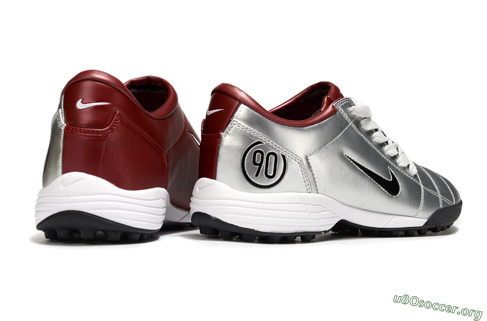 Nike Total 90 II TF Football Shoes - Silver/Black/Red 6