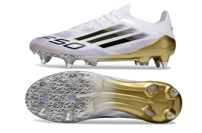 Adidas F50 Elite SG Football Boots - White/Purple/Gold