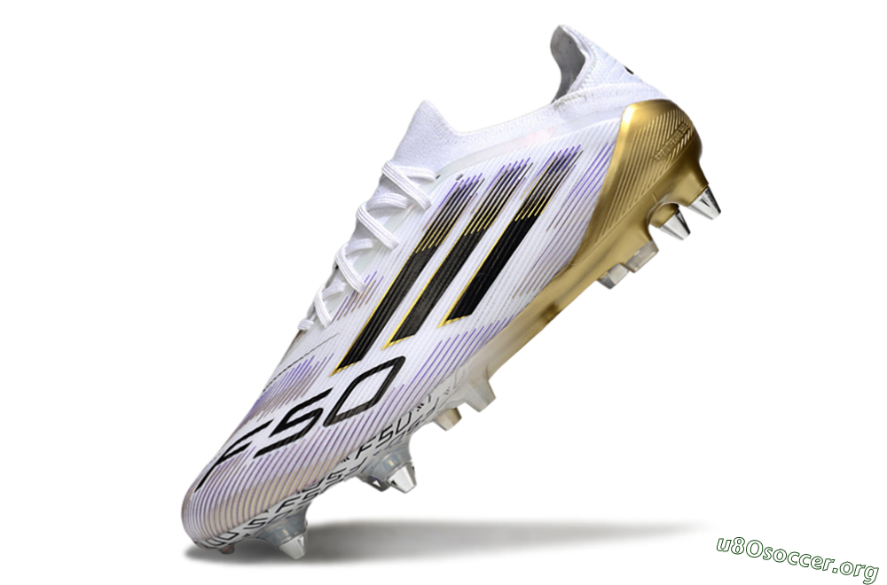 Adidas F50 Elite SG Football Boots - White/Purple/Gold 5