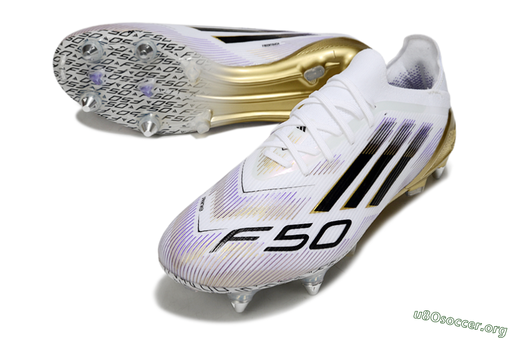 Adidas F50 Elite SG Football Boots - White/Purple/Gold 0