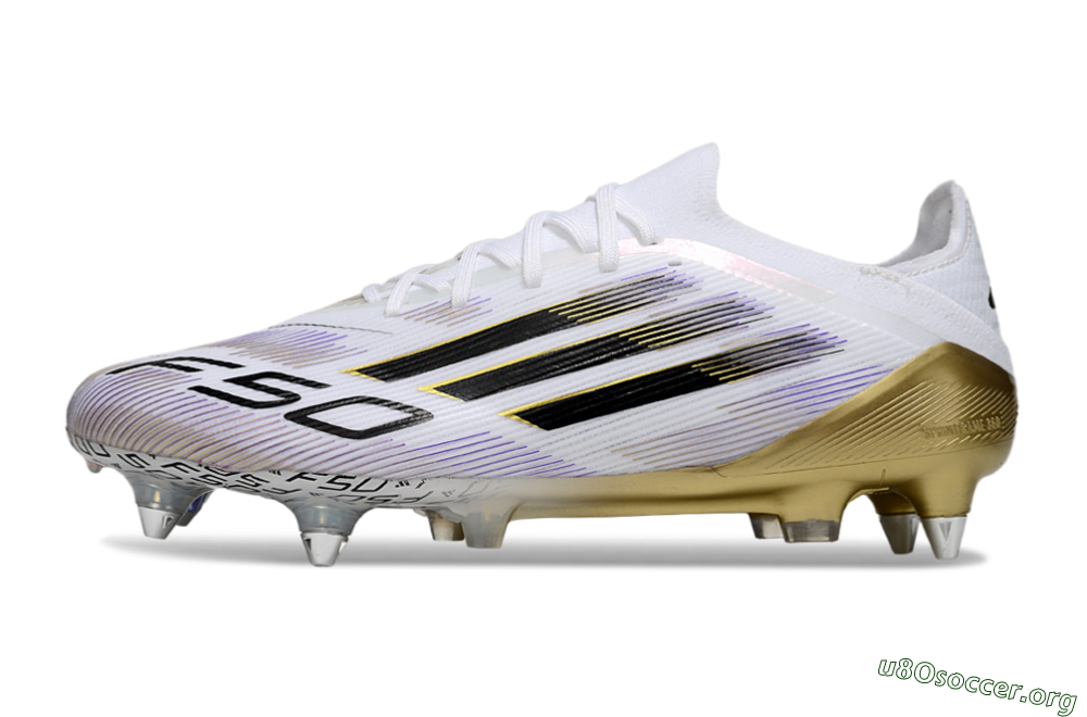 Adidas F50 Elite SG Football Boots - White/Purple/Gold 3