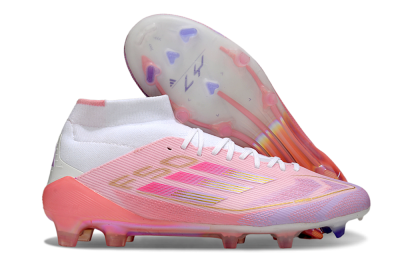Adidas F50 Elite Mid FG Football Boots - Pink/Gold/White