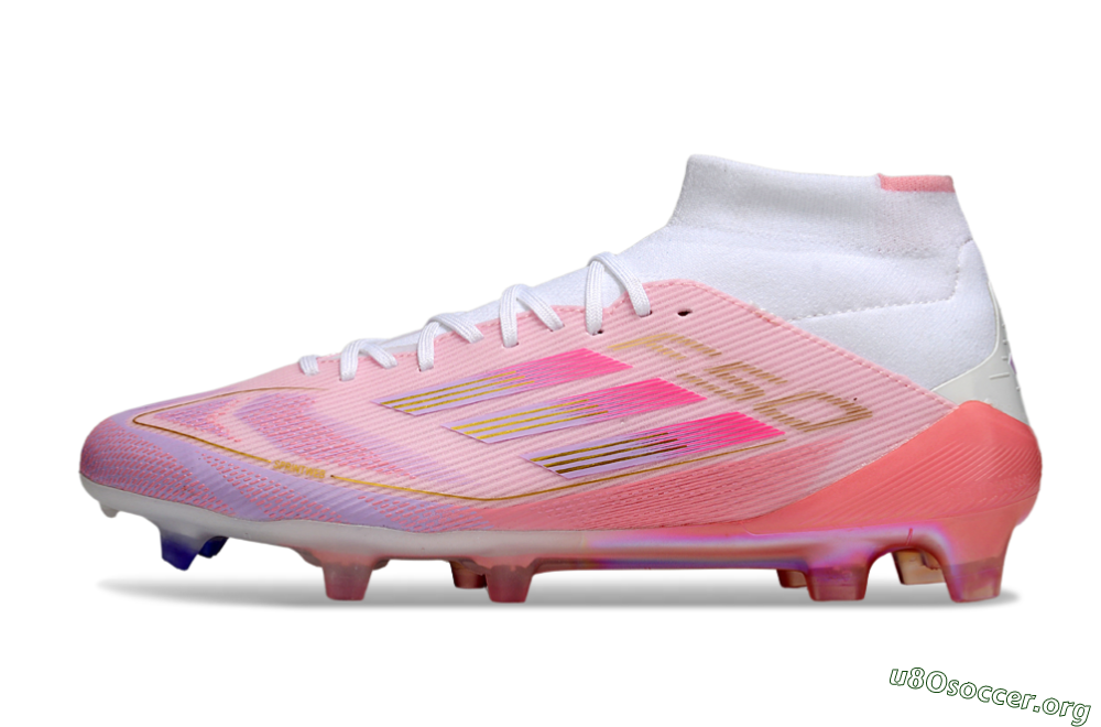 Adidas F50 Elite Mid FG Football Boots - Pink/Gold/White 3