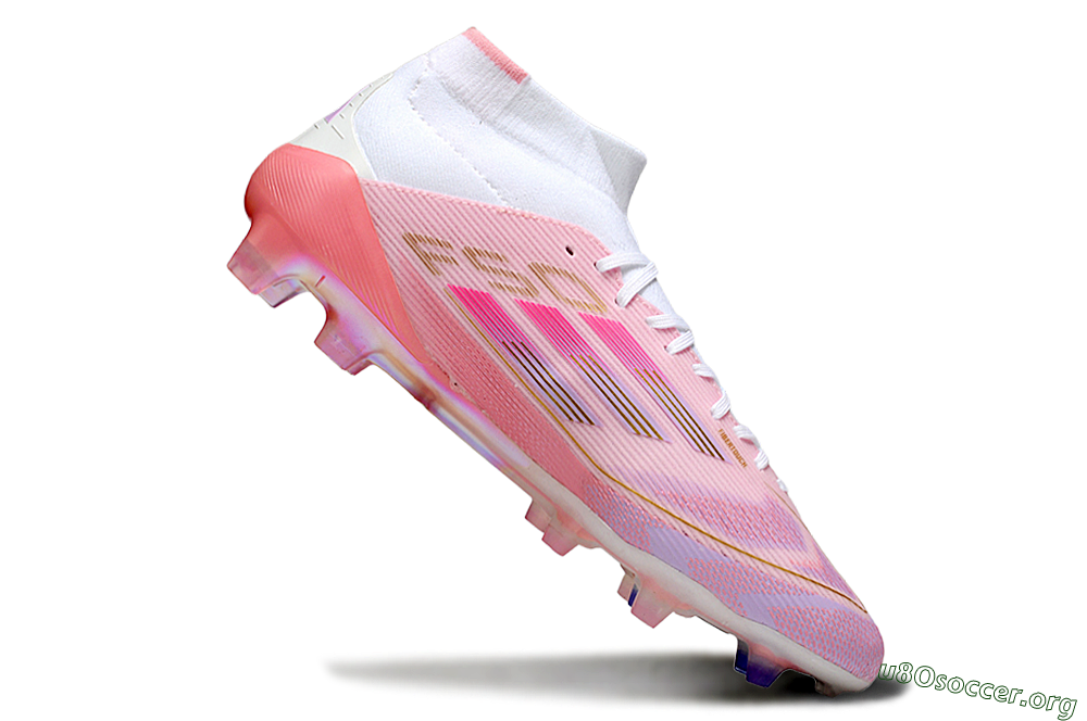 Adidas F50 Elite Mid FG Football Boots - Pink/Gold/White 4