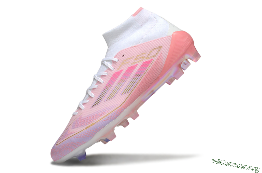 Adidas F50 Elite Mid FG Football Boots - Pink/Gold/White 5
