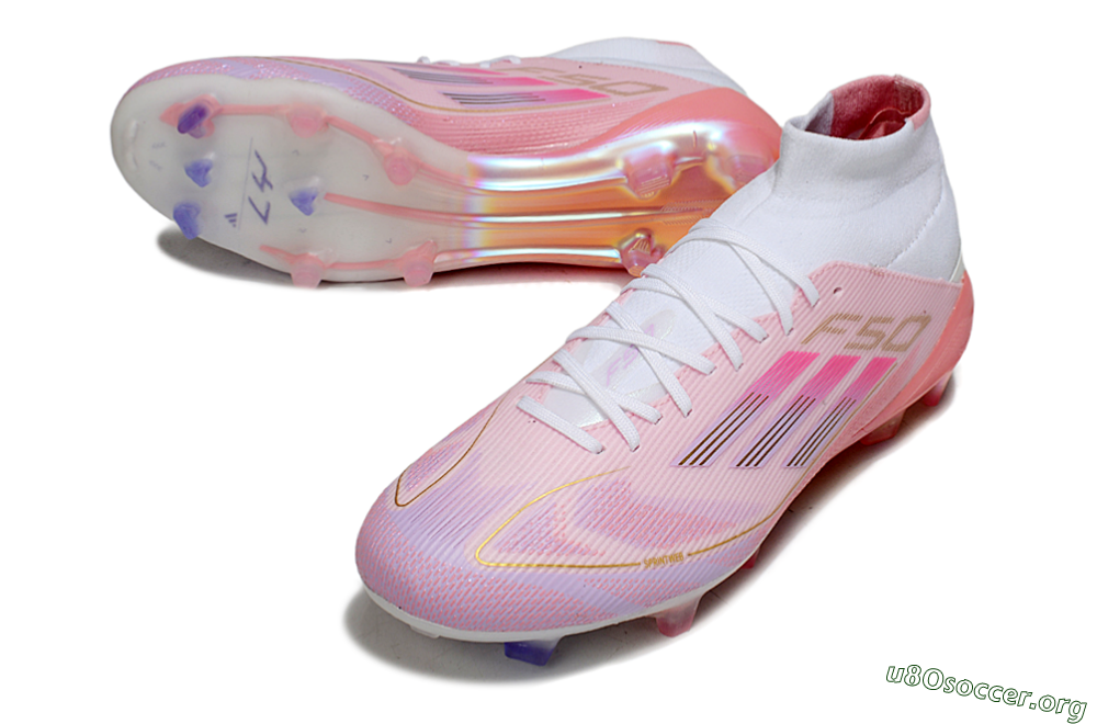 Adidas F50 Elite Mid FG Football Boots - Pink/Gold/White 0