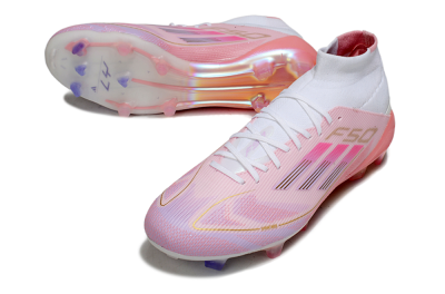 Adidas F50 Elite Mid FG Football Boots - Pink/Gold/White