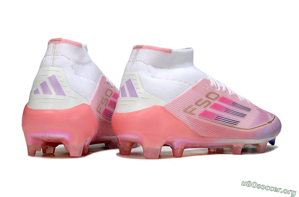 Adidas F50 Elite Mid FG Football Boots - Pink/Gold/White 6
