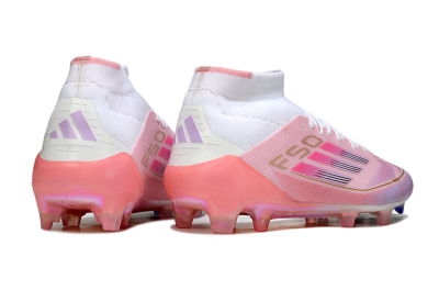 Adidas F50 Elite Mid FG Football Boots - Pink/Gold/White