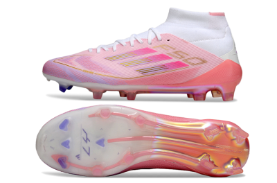 Adidas F50 Elite Mid FG Football Boots - Pink/Gold/White