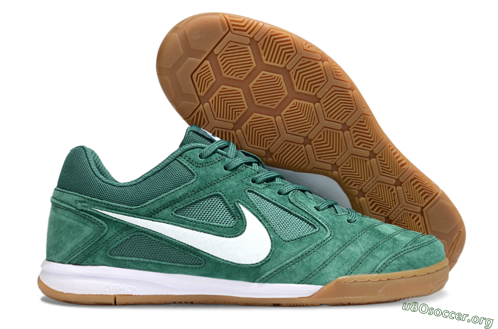 Nike Lunar Gato 2 IC Football Shoes - Green/White/Brown 2