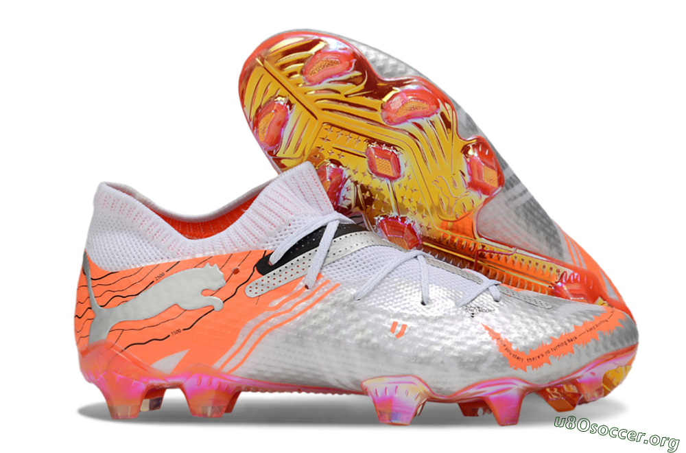 Puma Future 7 Ultimate FG Football Boots - Silver/Orange/Pink 2