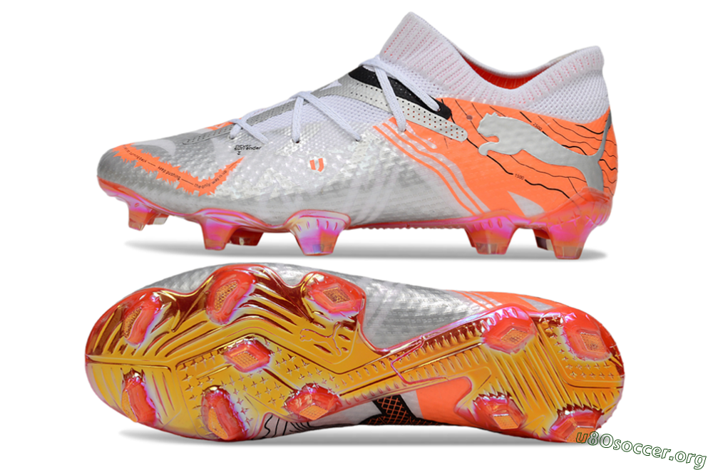 Puma Future 7 Ultimate FG Football Boots - Silver/Orange/Pink 1