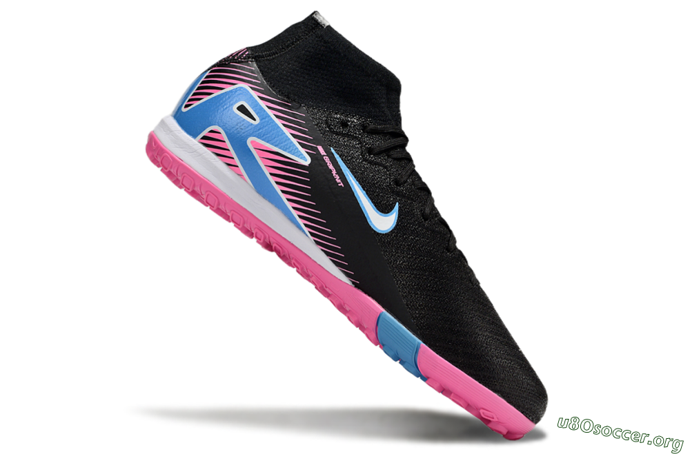 Nike Air Zoom Mercurial Superfly 10 Elite TF Football Shoes - Black/White/Blue/Pink 4