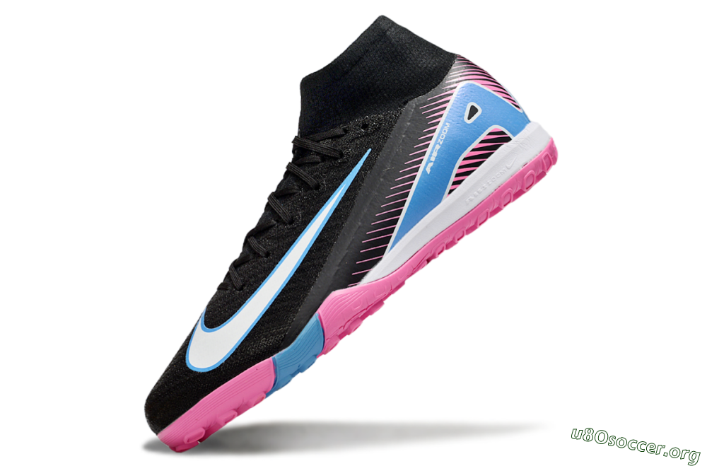 Nike Air Zoom Mercurial Superfly 10 Elite TF Football Shoes - Black/White/Blue/Pink 5