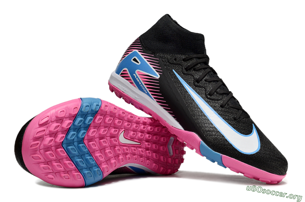 Nike Air Zoom Mercurial Superfly 10 Elite TF Football Shoes - Black/White/Blue/Pink 1