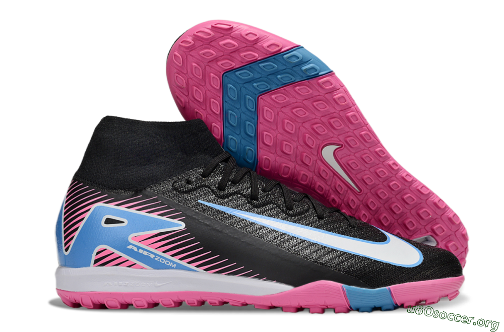 Nike Air Zoom Mercurial Superfly 10 Elite TF Football Shoes - Black/White/Blue/Pink 2