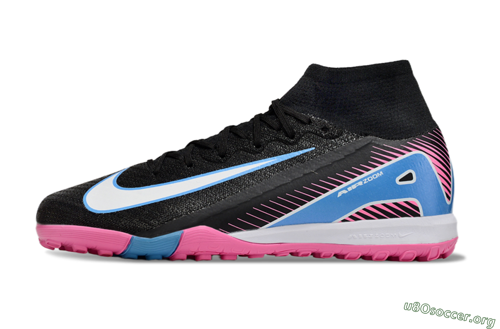 Nike Air Zoom Mercurial Superfly 10 Elite TF Football Shoes - Black/White/Blue/Pink 3