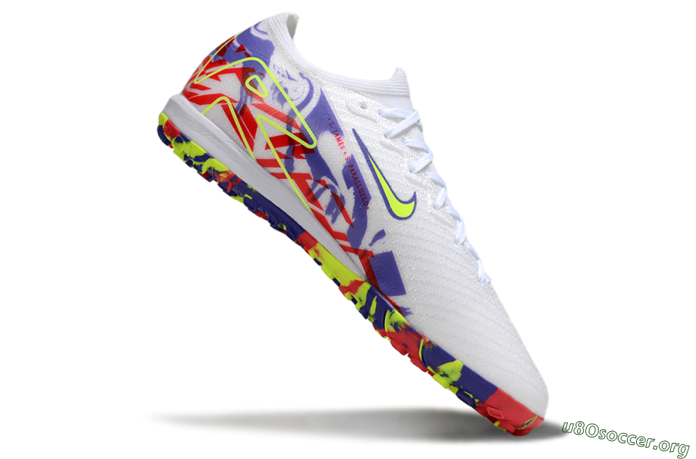 Nike Air Zoom Mercurial Vapor 16 Elite TF Football Shoes - White/Yellow/Purple/Red 4