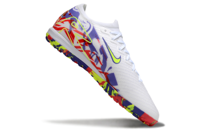 Nike Air Zoom Mercurial Vapor 16 Elite TF Football Shoes - White/Yellow/Purple/Red