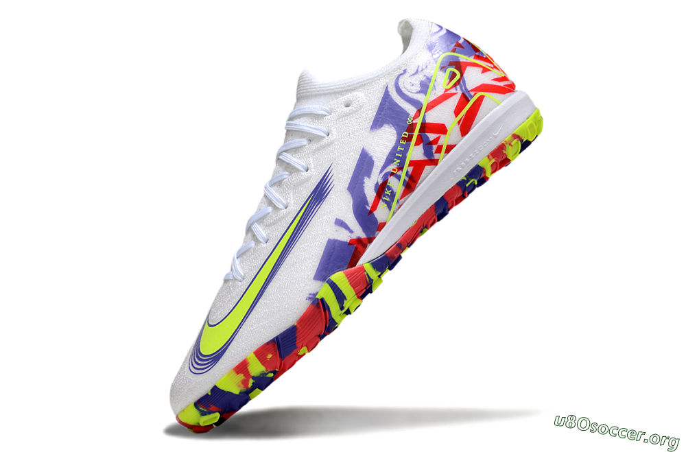 Nike Air Zoom Mercurial Vapor 16 Elite TF Football Shoes - White/Yellow/Purple/Red 5