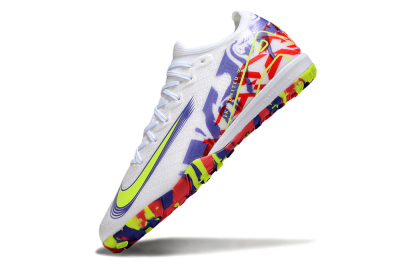 Nike Air Zoom Mercurial Vapor 16 Elite TF Football Shoes - White/Yellow/Purple/Red
