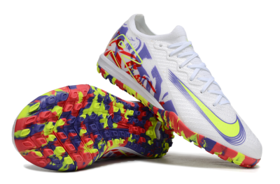 Nike Air Zoom Mercurial Vapor 16 Elite TF Football Shoes - White/Yellow/Purple/Red