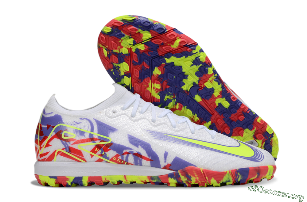 Nike Air Zoom Mercurial Vapor 16 Elite TF Football Shoes - White/Yellow/Purple/Red 2