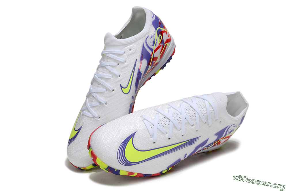 Nike Air Zoom Mercurial Vapor 16 Elite TF Football Shoes - White/Yellow/Purple/Red 0