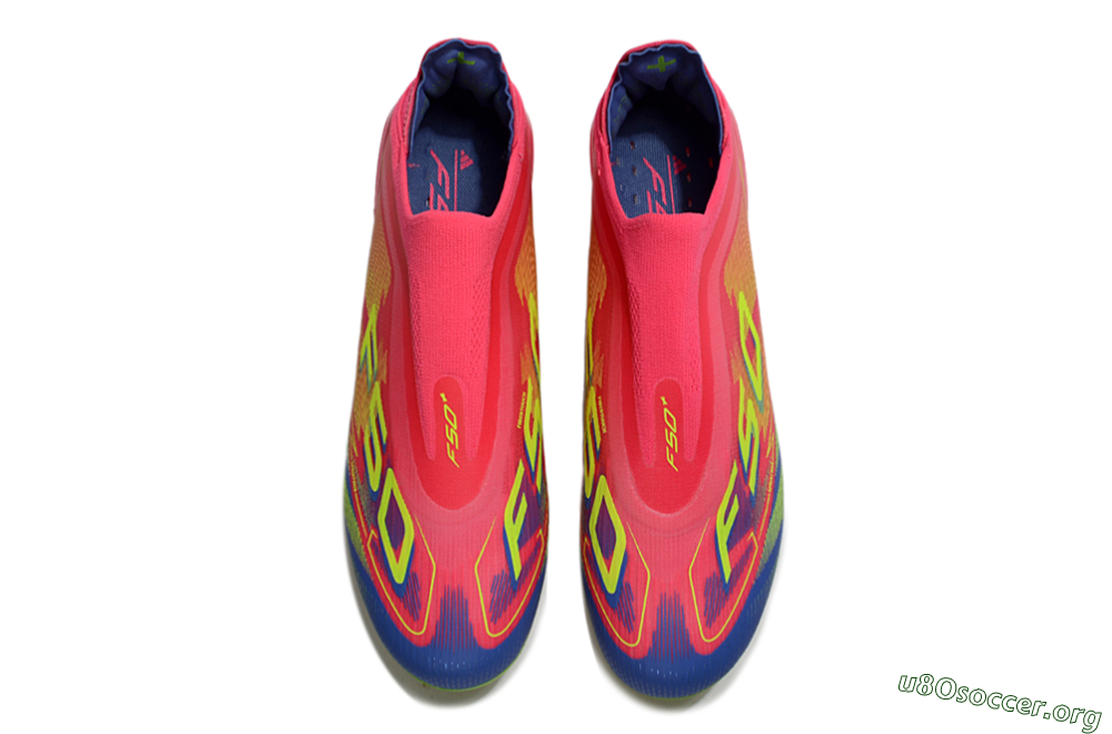 Adidas F50+ Elite Laceless FG Football Boots - Red/Yellow/Blue 4