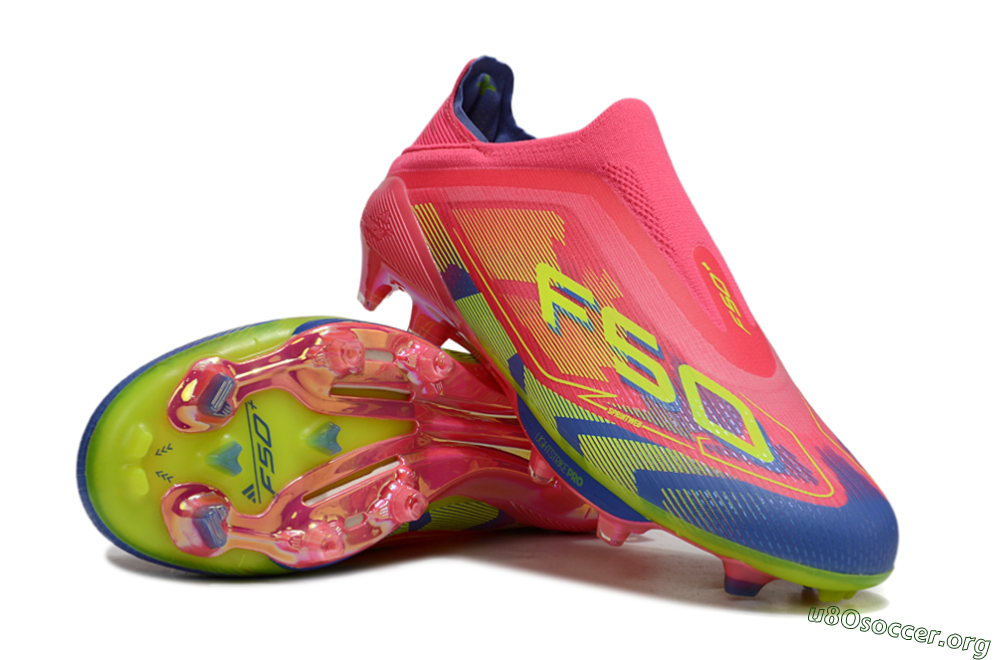 Adidas F50+ Elite Laceless FG Football Boots - Red/Yellow/Blue 0