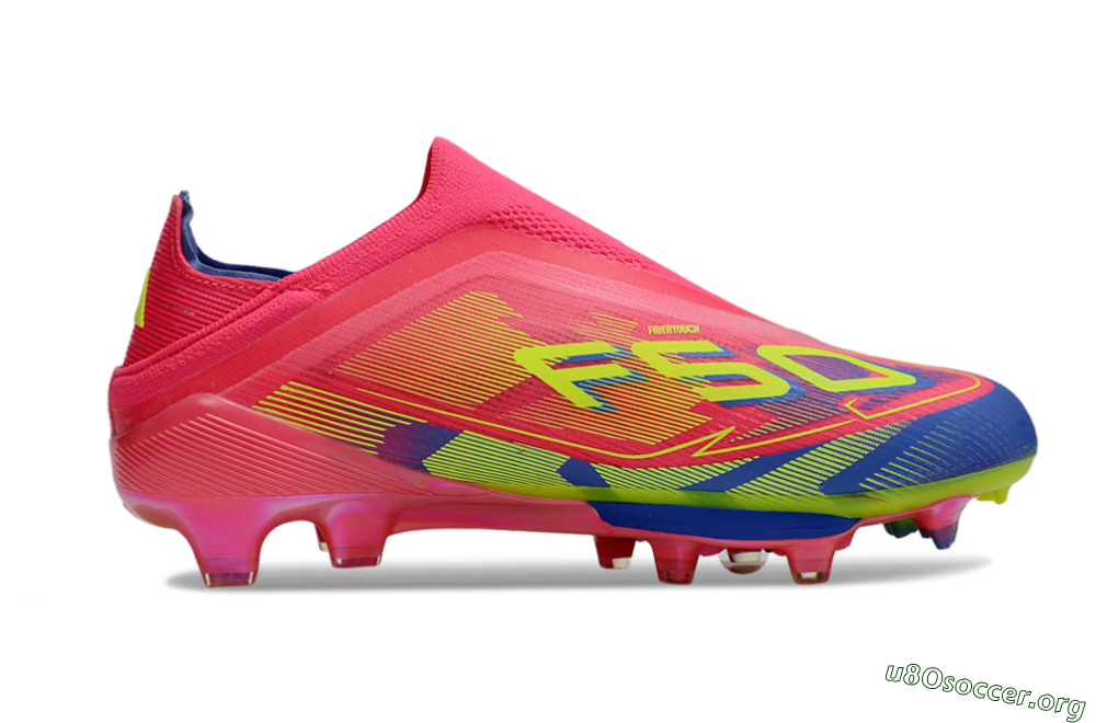 Adidas F50+ Elite Laceless FG Football Boots - Red/Yellow/Blue 7