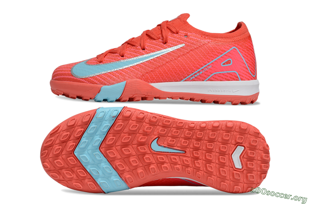 Nike Air Zoom Mercurial Vapor 16 Elite TF Football Shoes - Red/Silver/Jade 1